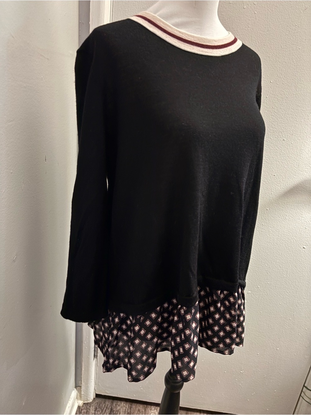 Kate Spade New York "Live Colorfully" Ruffle Twofer Sweater - Size Large - Picture 6 of 8